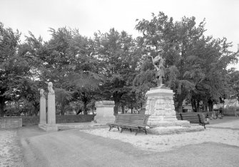 View of War Memorial and Cowdary Memorial from NE
