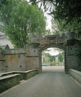 View of gateway from NNE showing "SALVE" in inset panel over segmental arch