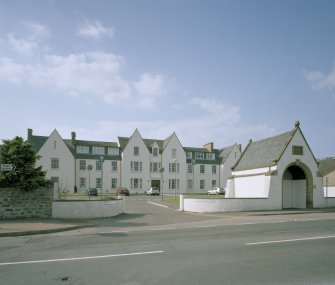 View of frontage from E showing shelter to right