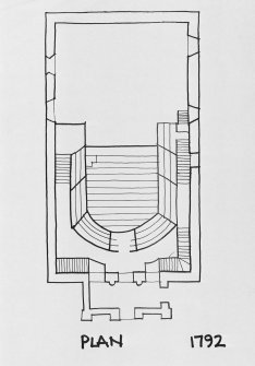 Photographic copy of drawing showing sketch plan, titled 'Plan 1792'