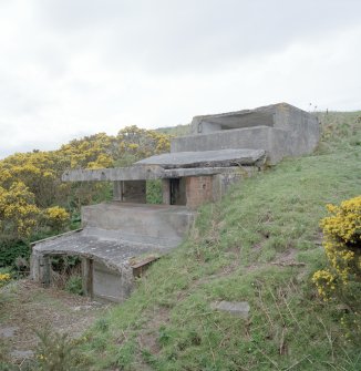 View from SE showing three level concrete Battery Observation post.