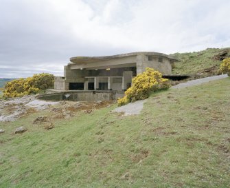 View from NE of World War II 6-inch gun-emplacement and gun pit.