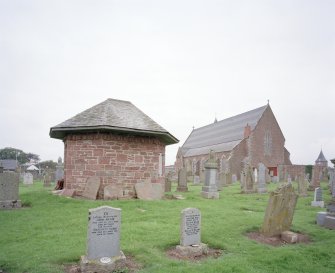 View from East showing graveyard watch house