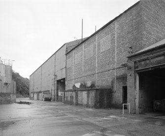 View from NNE showing part of central paper mill production block, with new pulper shed beyond (formerly esparto grass store)