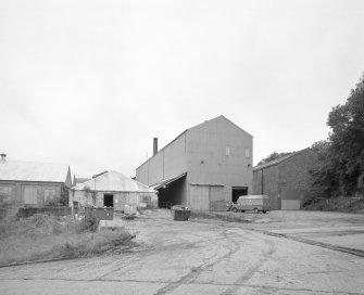 View from S of S end of mill complex, with new pulper shed (centre) formerly an esparto grass store.