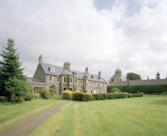 View from North West showing garden front and stable block