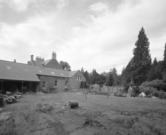 View from North showing N wing and service yard
