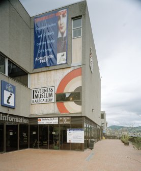 View of entrance to Information Centre showing Inverness Museum & Art Gallery signage