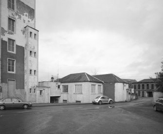 View of office buildings from W