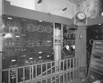 Interior, engine room, detail of switchgear panel.
