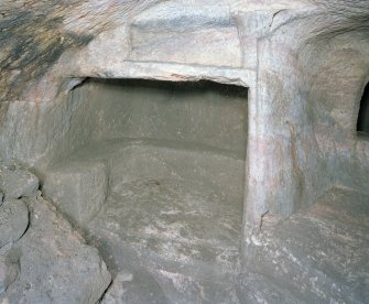 Interior. View of fireplace