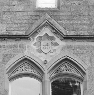 Detail of stonework with plaque "J.B. 1868"
