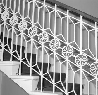 Interior. Ground floor Detail of staircase metal balustrade