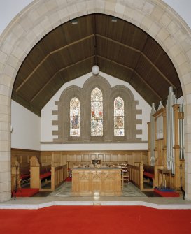 Interior, view of chancel from N.