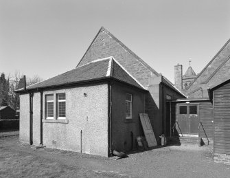 Exterior, general view of extension to church hall from S.