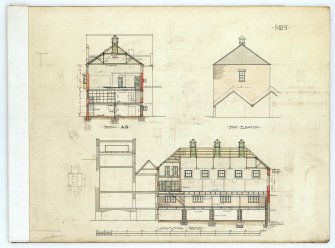 Alterations and additions for Edinburgh United Breweries Ltd.  
Photographic copy of sections and East elevation.