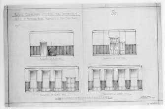 Photographic copy of details of panelling in mens' day room.