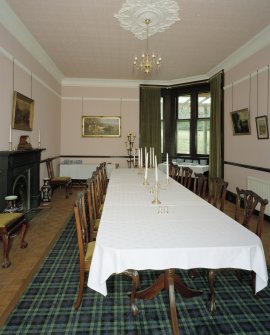 Interior. View of dining room from West