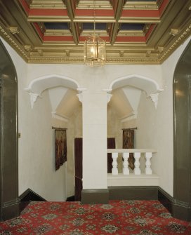 Interior. View of first floor staircase hall from East