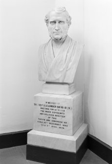 Interior, detail of marble bust of Rev A Davidson