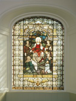 Interior, detail of stained glass - Suffer Little Children; A Ballantine and Gardner 1892