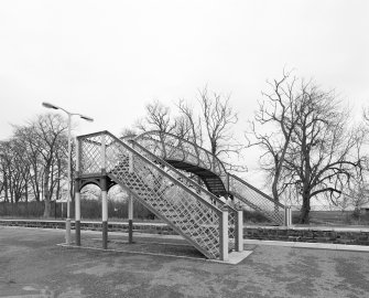 View from S of footbridge, manufactured by the Rose Street Foundry in Inverness