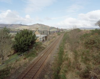 General view of station from ESE, with Balblair Distillery in the background