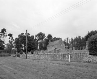View from ESE showing church and graveyard