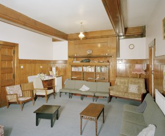 Interior. Ground floor Common room View from W showing blocked fireplace