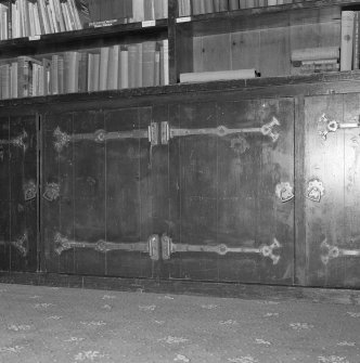 Interior. Ground floor Library Detail of bookcase