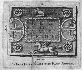 Plate I from 'Stones from the Roman Walls'
Insc. 'Ex Dono Jacobi Hamilton de Barns Armigeri'