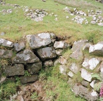 Muck, Sean Bhaile. Township. Junction of inserted partition wall in building (NM 4200 7959).