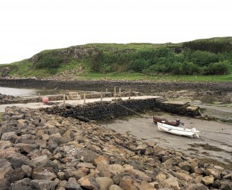 Muck, Port Mor, Pier Cottage. Quay. View from ENE.