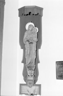Interior.
Detail of virgin and child statue.