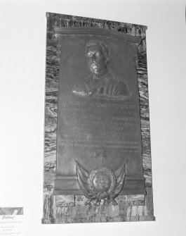 Interior.
Detail of memorial to A B Porter killed in World War I.