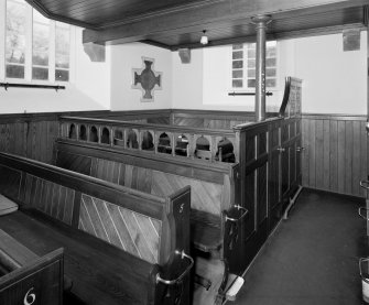 Interior.
View of Maxwell of Cardoness family 'box' pew at Southwest corner.