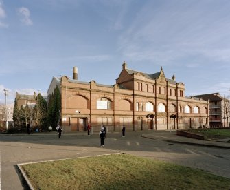 View of main facade from WNW