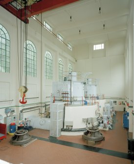 Interior. View of turbine hall from NW