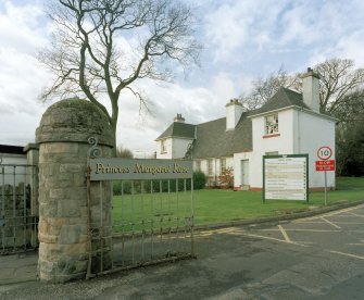 View of W entrance gates from SE