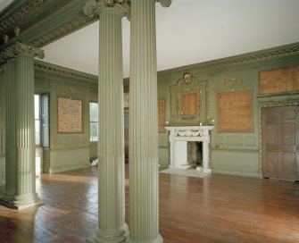 Interior. Principal floor. Dining room. View from W.