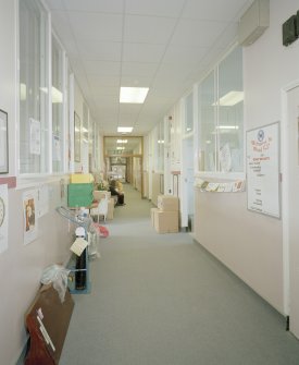 Interior. View of ward 52 corridor from E