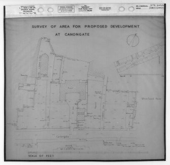 Edinburgh, 65-103 Canongate.
Photographic copy of survey of development area.