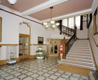 Interior. View of stair hall from North East showing staircase