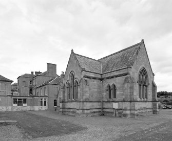 View from South West showing chapel and adjacent hospital block