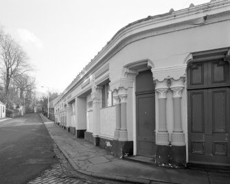 View from NE looking along E side of buildings adjacent to the terminal  (2-14 Boat Brae)