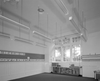 Interior. 
View of a classroom from W.