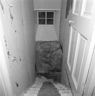 Interior. Detail of stair to basement