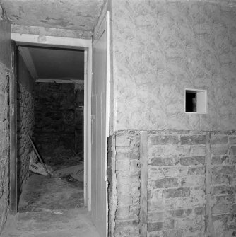 Interior. Detail of basement back passage