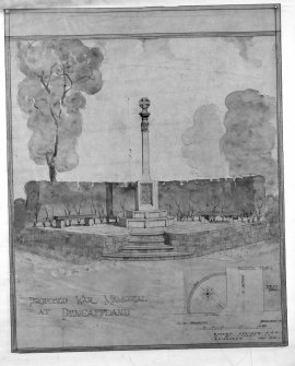 Perspective elevation of proposed war memorial at Pencaitland.