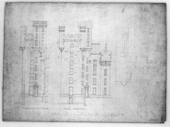 Photographic copy of elevations of tower showing alterations.